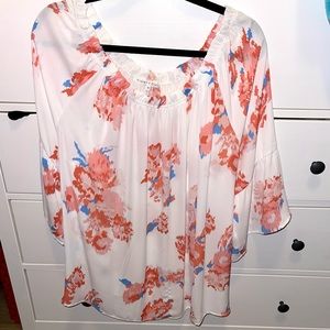 White floral blouse